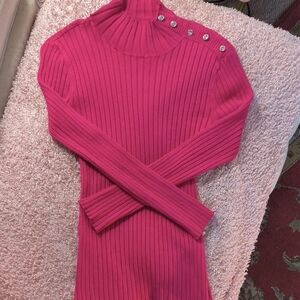 Women's Pink Ribbed Sweater